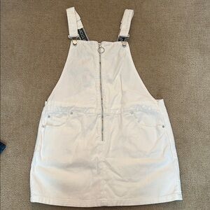 Volcom White Overall Dress with Logo Straps